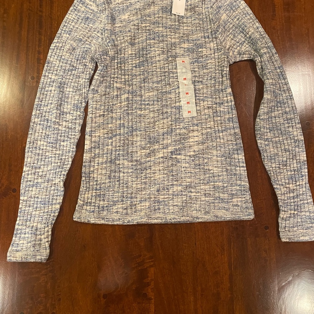 Old Navy Blue and White Women's Jersey Top